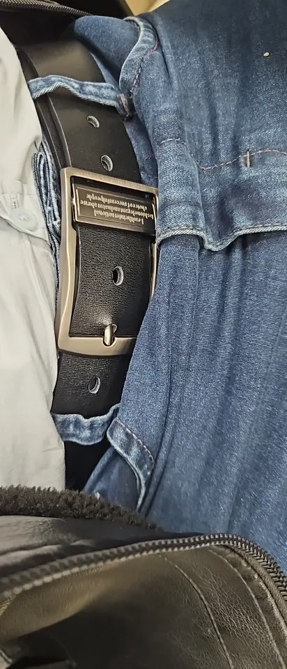 MIDNIGHT SOVEREIGN™ – Black Buckle Genuine Leather Belt photo review