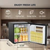 ICYGLEE 1.7 Cu.Ft Mini Fridge with Freezer Reversible Single Door Compact Refrigerator Adjustable Fridge for Bedroom Office Dorm 3