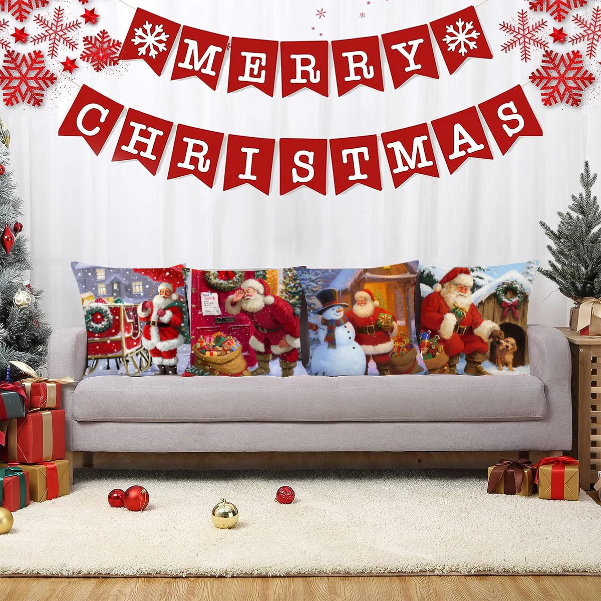 Christmas Cushion Cover Xmas Decorations For Home 2023 Merry Christmas Ornament Pillowcase Natal Navidad New Year 2024 Gifts images - 6