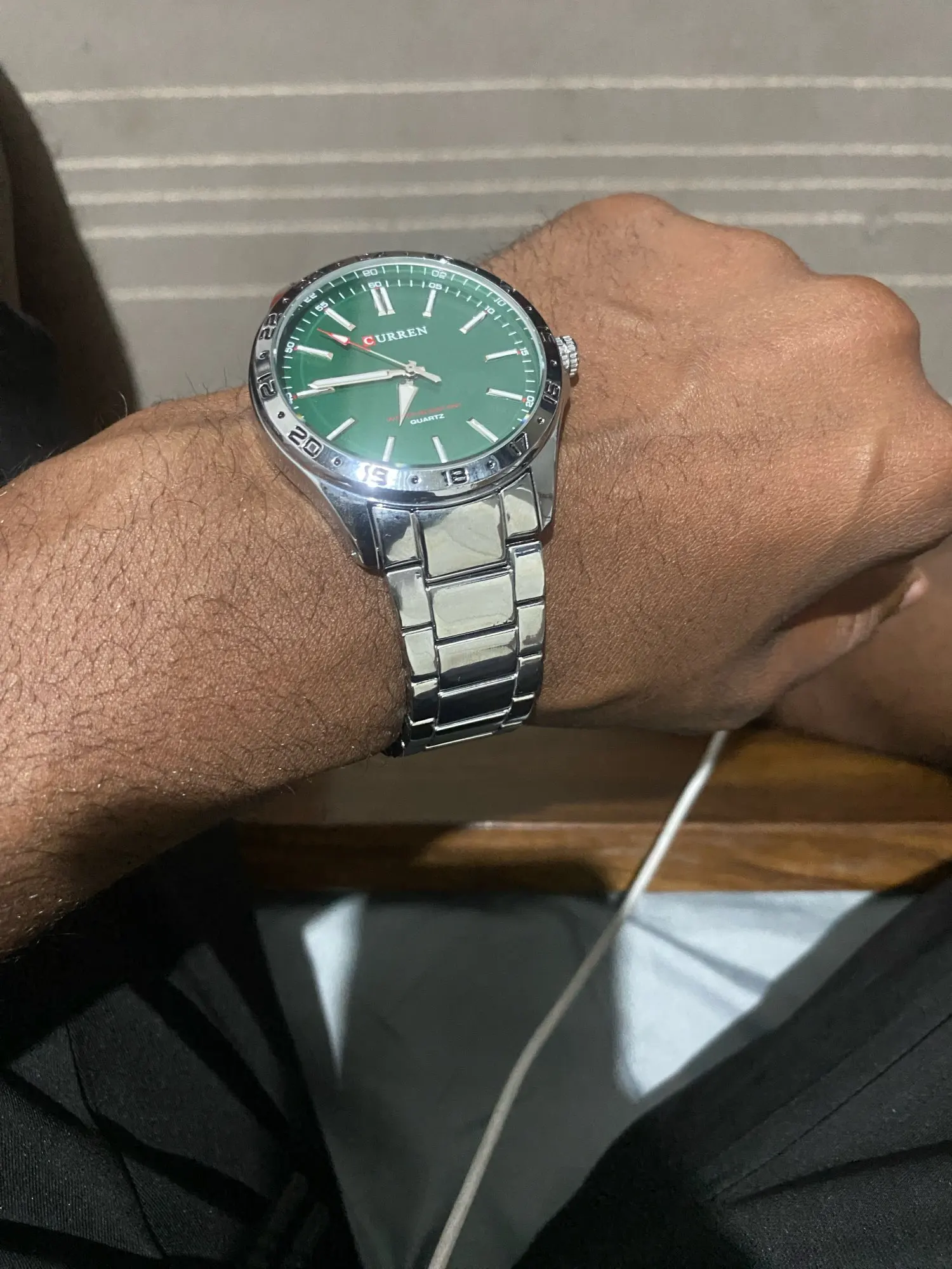 Curren 8452 relógio de quartzo masculino simples moda lazer relógio de negócios preto prateado pulseira de aço inoxidável relógio de pulso para masculino photo review