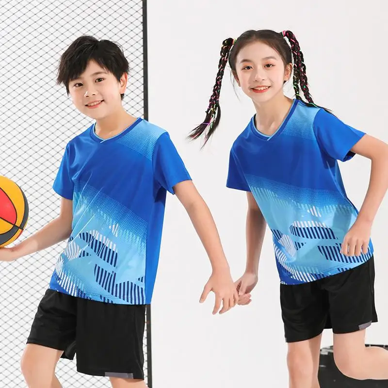 Table Tennis Jersey Round Neck Quick Dry Sports Badminton T-shirt Short Sleeve Ping Pong Shirt Men Women Children 3D Print
