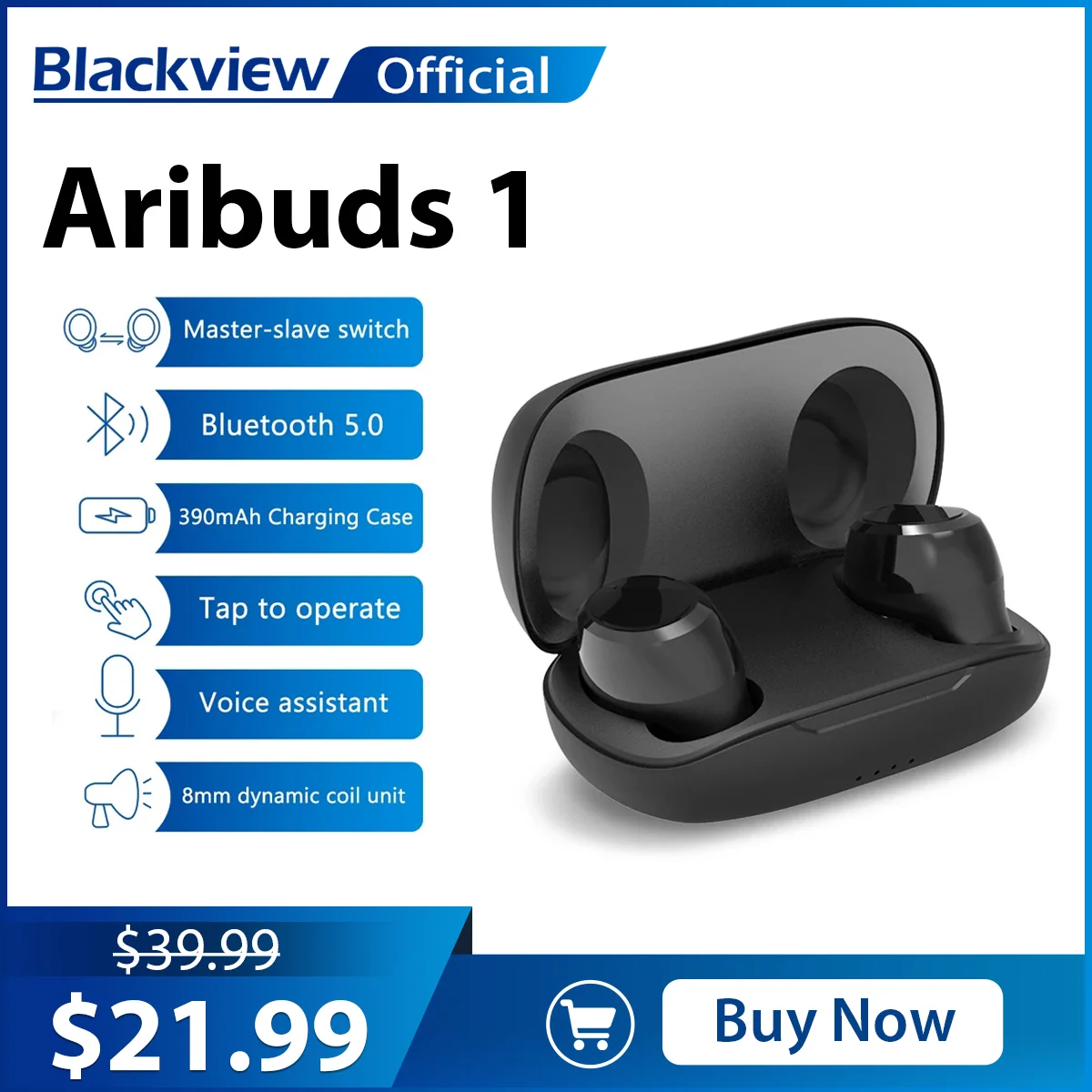 Blackview AirBuds 1 TWS Bluetooth Earphone Wireless Earphones IPX4