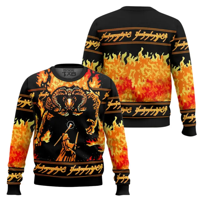 You Shall Not Pass The Lord Of The Rings Ugly Christmas Sweater Pullover Funny Holiday Party Xmas Sweater Gift for Men 2026