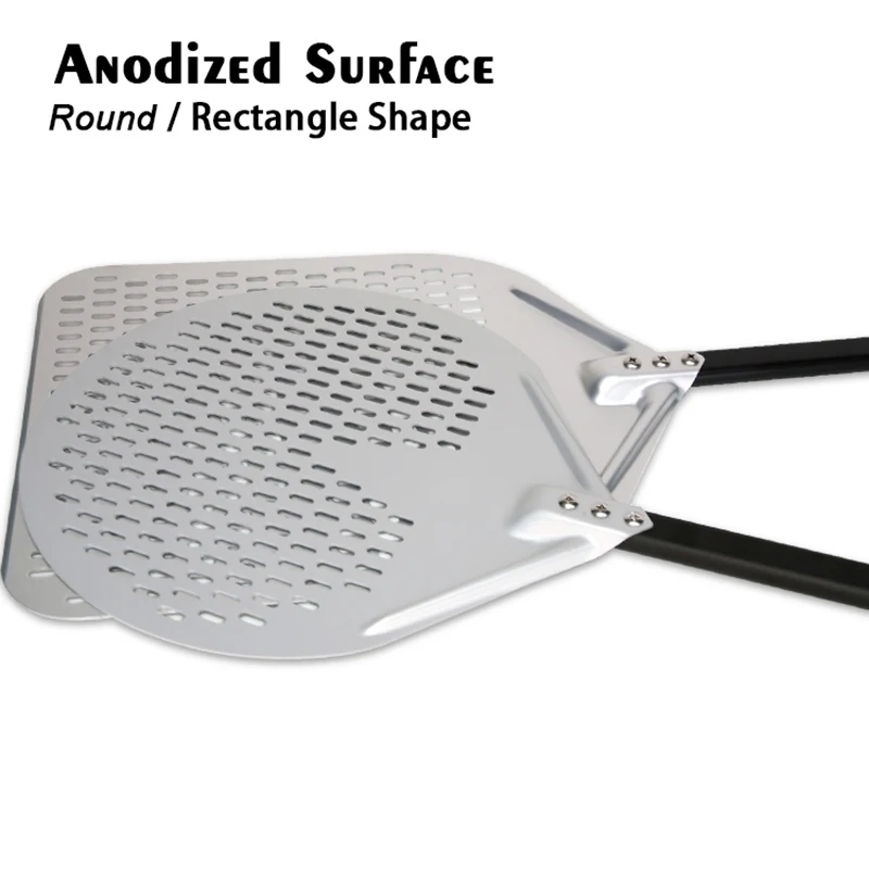 PizzAtHome 12 inch 13 inch 14 Pizza Peel Aluminum Pizza Shovel Peel Paddle Short Long Handle Anodize