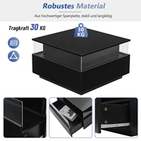 Anajqaqia 70*70*41 cm Table basse LED moderne, noir haute brillance, avec 2 tiroirs et zone d'affichage transparente pour le salon 5