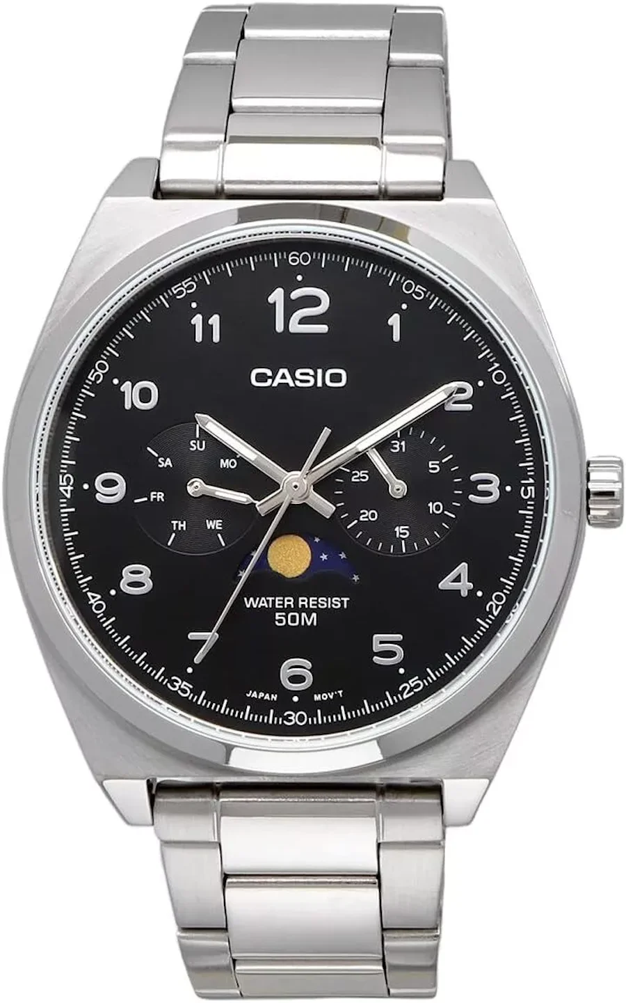 reloj analógico hombre Casio Moon Phase MTP-M300D-1A 40mm 50m WR