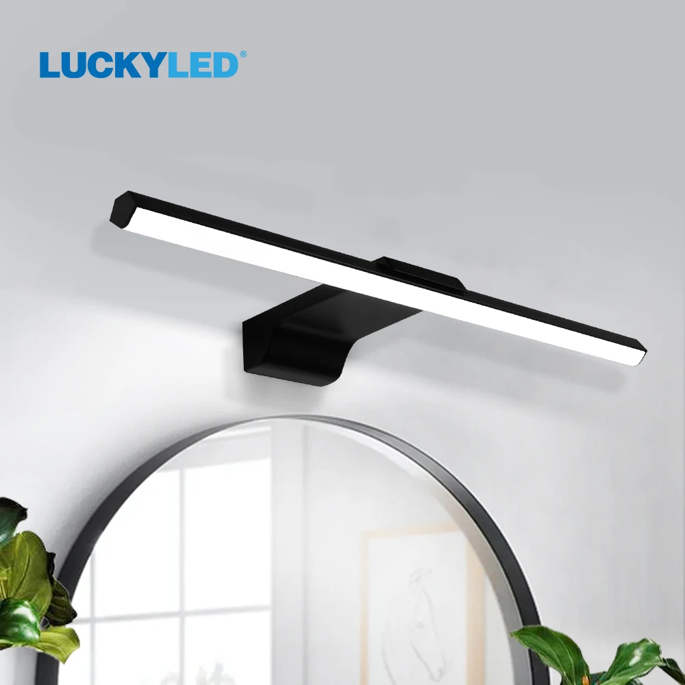 LUCKYLED 인테리어 벽 조명 AC85-265V, 블랙 LED 벽 램프, 현대 욕실 침실 벽 조명 기구, 가정용 스콘스, 16W, 20W
