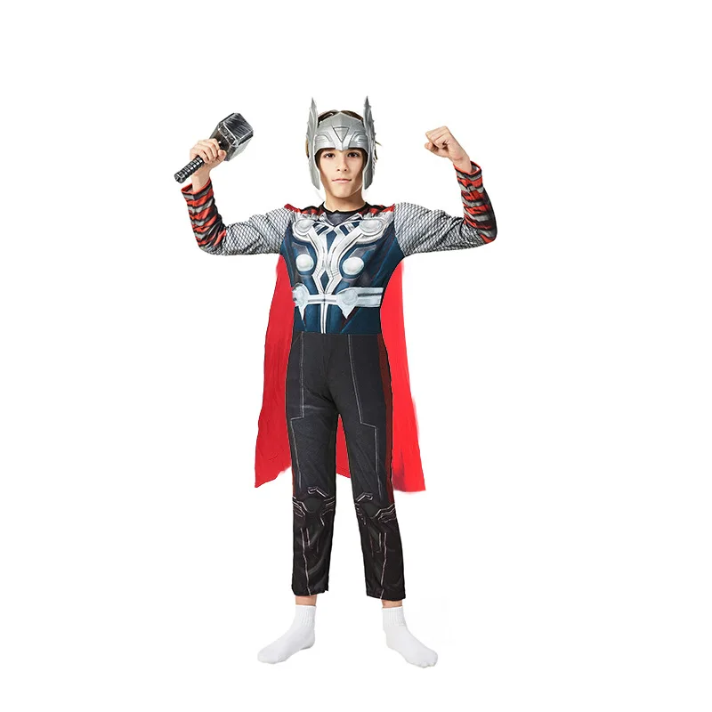 Ventileren Bron tandarts Film Super Hero Kids Thor Spier Cosplay Kostuums Jumpsuit Met Mantel  Kinderen Halloween Kerstcadeau Voor Jongens - AliExpress