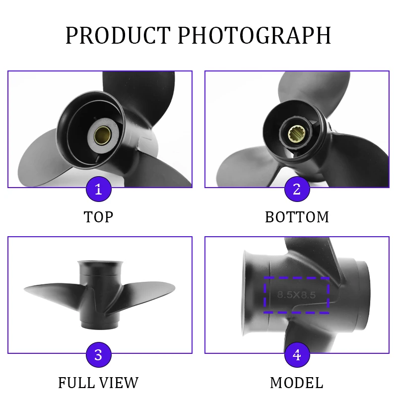 OUTBOARD PROPELLER FOR Tohatsu 8Hp 9.9Hp 8.5x9 Boat Ship Screw 3 Blade