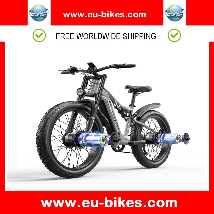 

Shengmilo S600 Adult 2000W Electric Bicycle with Two Motors, 48V17.5AH840WH Battery,26 Inch Wide Tyre Men's E-Mountain ebike