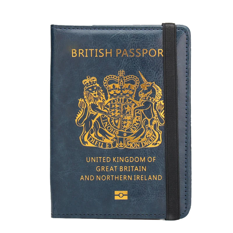 Rfid Uk Passport Holder Bit Golden National Emblem British Passport