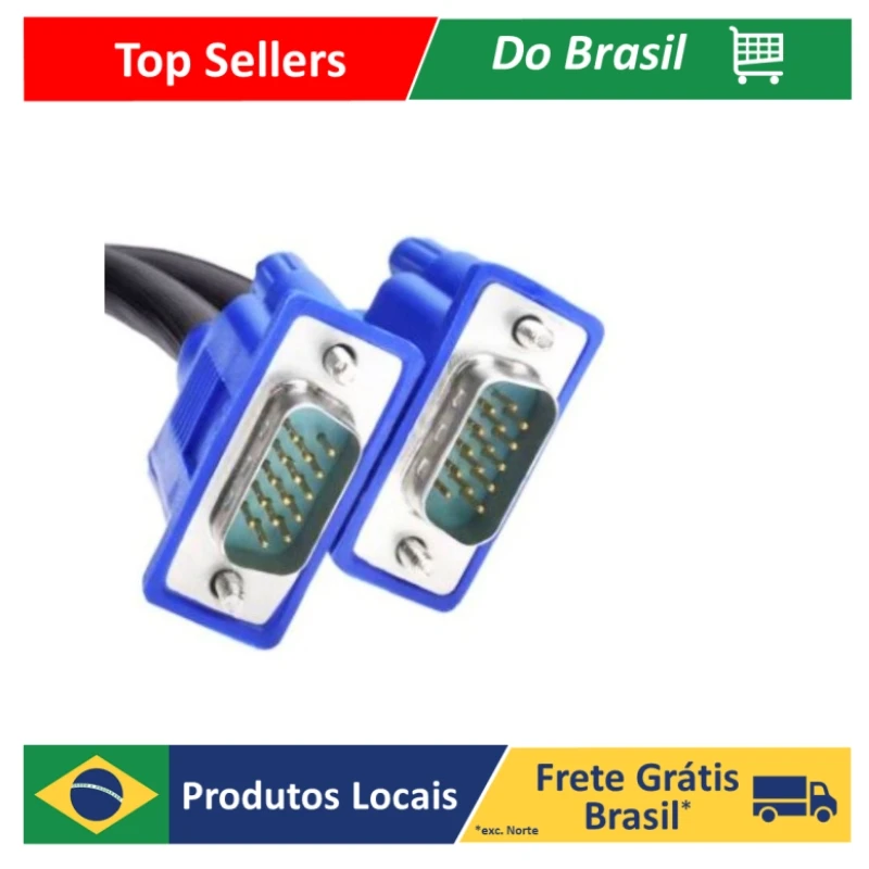 Cabo Vga Monitor Projetor Lcd Pc Tv 1.5Metro