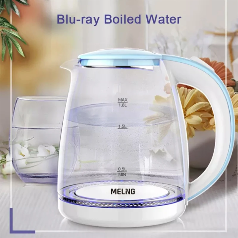 Electric Borosilicate Glass And Steel Hot Tea Water Kettle - 2-liter 2000w  Fast Boiling Cordless With Led Light - Electric Kettles - AliExpress