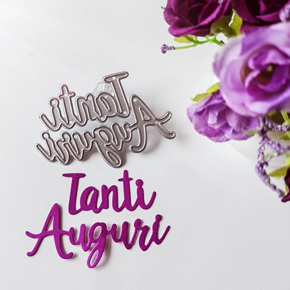 

happy birthday in italian die- cutting dies scrapbook decoration embossed photo album decoration card making DIY crafts