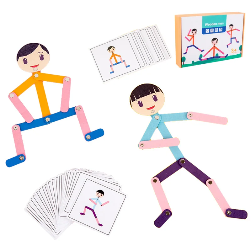 

Детские материалы по методике Монтессори, игрушки-пазлы для самостоятельного обучения мелким мотором, Обучающие деревянные сборные Игрушки для малышей, воображение для дошкольников