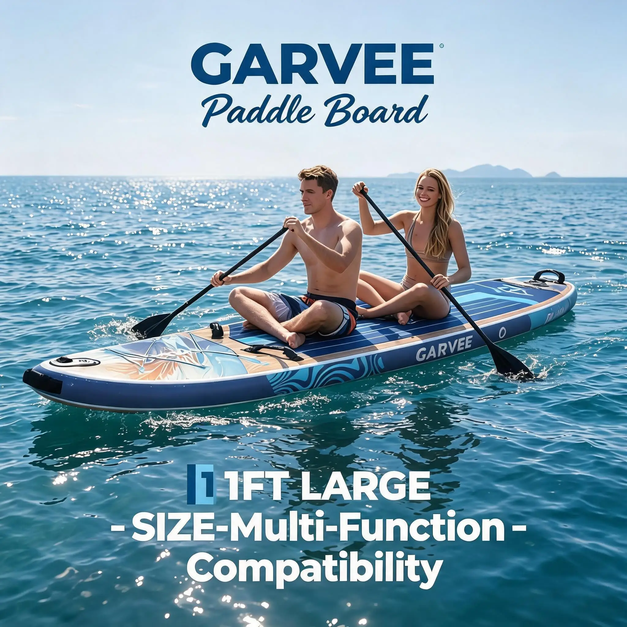 11' Inflatable Stand Up Paddle Board, 500LBS Weight Capacity, Wide Stand Up Paddle Board with Premium SUP Accessories, Non-Slip EVA Deck, for Adults & Youth of All Skill Levels, Dark Wood Grain