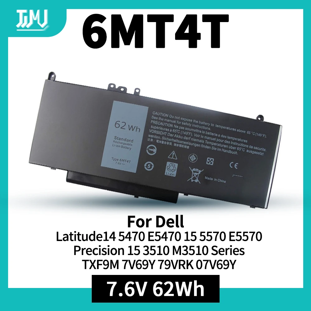 Фото Аккумулятор 6MT 4T для ноутбука Dell латиtude14 5470 E5470 15 5570 E5570 Precision 15 3510 M3510 Series TXF9M 7V69Y 79VRK 07V69Y №1