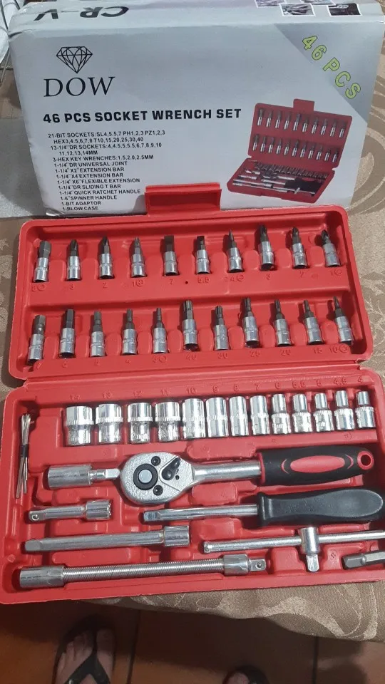 Kit Chaves Ferramentas Jogo 46 Peças Maleta Catraca Reversível Soquetes Completa Profissional Mecânico photo review