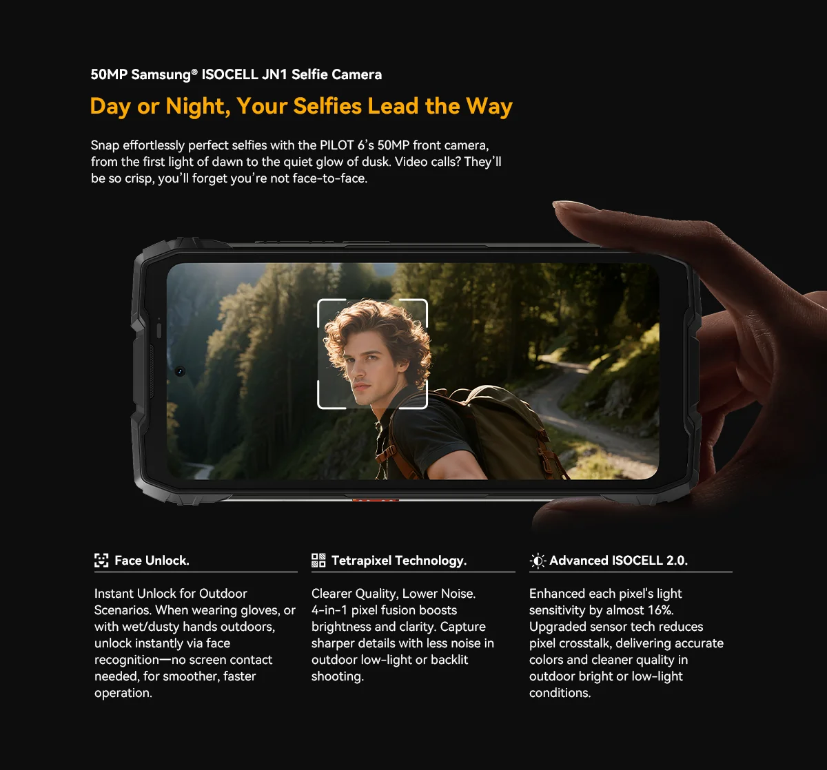 Blackview OSCAL PILOT 6 Wärmebild-Smartphone, robustes Smartphone mit MTK G100, 6,67 Zoll 2,4K-Display, 120 Hz, 12 GB 256 GB, 10000 mAh Akku, Dual-4G – Detail 12