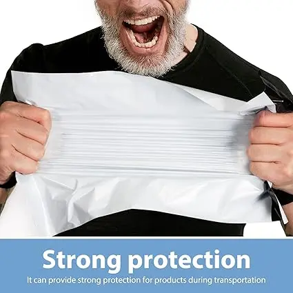 100-Pack Poly Mailers, 14.5x19 Inches, Self-Sealing Adhesive, Waterproof and Tear-Proof, White, for Clothing or Shipping. 2