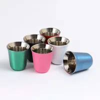 80ml Stainless Steel Espresso Cup Set Double Wall 304 Stainless Steel Small Coffee Cup Capsule Milk Mug Double Wall Insulated 4