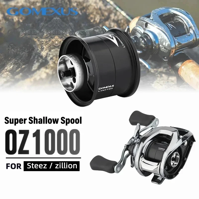 Gomexus Shallow Spool For Daiwa Steez Zillion Baitcasting Fishing Reel Spool Line Aluminum Alloy Rolling Cup Spare Tackle