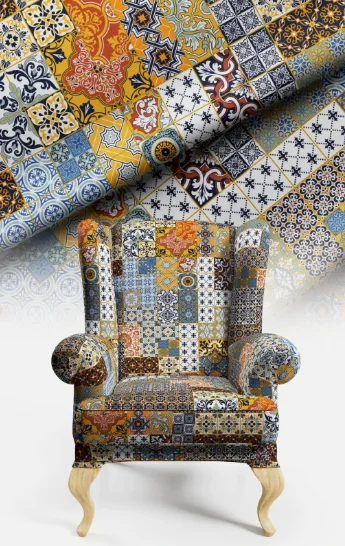 

Patchwork Digital Printed Upholstery Fabric Suitable for Multi-Purpose Use