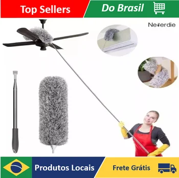 Espanador de Pó em Microfibra com Cabo Extensor e Retrátil 2,8 m - Neverdie Stor
