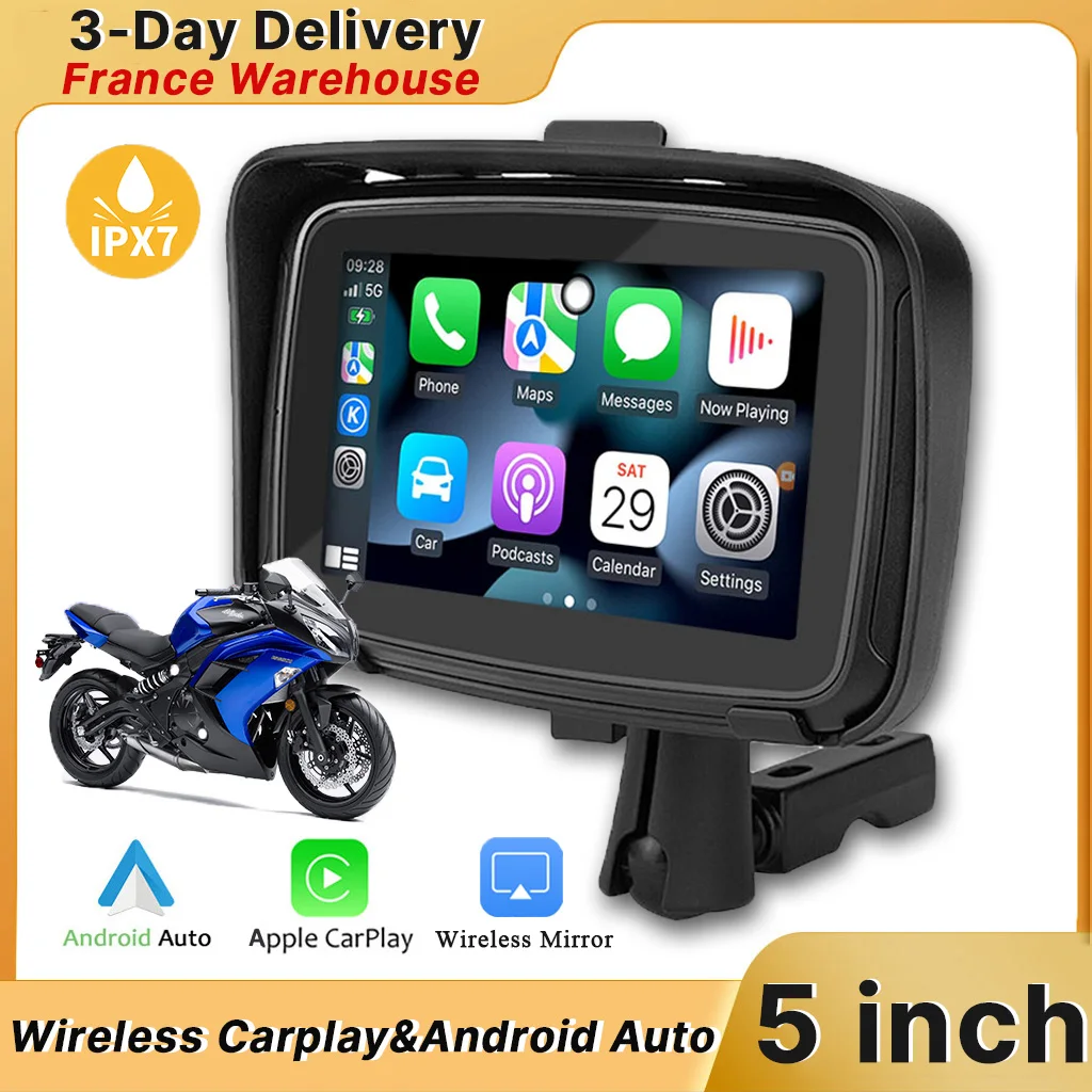 5Inch Touch Screen IPX7 Waterproof Motorcycle Carplay Moto GPS Electronics  and Navigation Wireless Android Auto Monitor - AliExpress