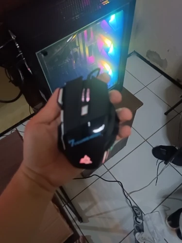Mouse gamer para jogo computador 3200dpi com LED laser X7 USB Botões Profissional photo review