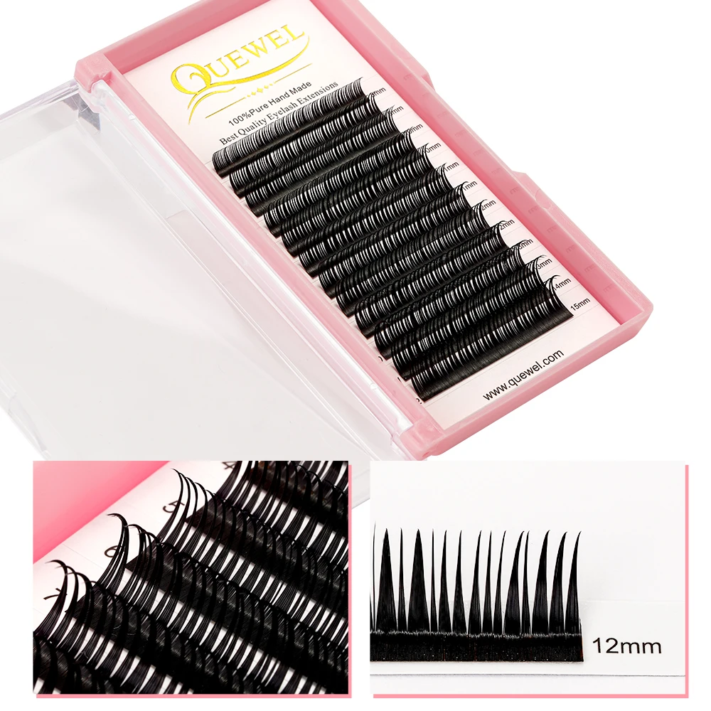 Quewel Manga Wet Eyelash Extension 0.07mm Spikes Lashes Manga Lashes Wispy Premade Russian A Shape Natural Eyelashes Supplies eyelash extensions eyelash extension eyelash extension lashes false eyelashes
