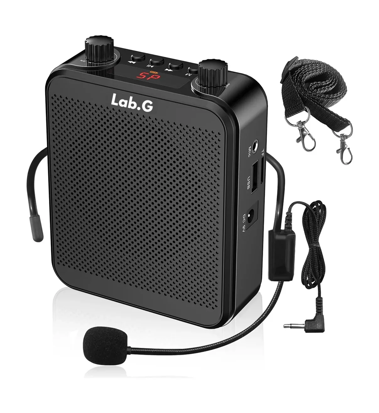 Amplificador De Voz Portátil Recargable Lab.G Audio Bluetooth Negro