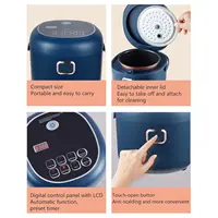 Cuisinière à riz portable 2L pour voiture et maison, 12V 24V 220V, trois tensions, universelle, antiadhésive, intelligente, mécanique, multicuiseur 3