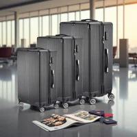 Set de 3 Valises de Voyage, Valise Rigide en ABS, Lot de 3 valises avec roulettes Pivotantes 360°, Serrure à Combinaison, Noir 1
