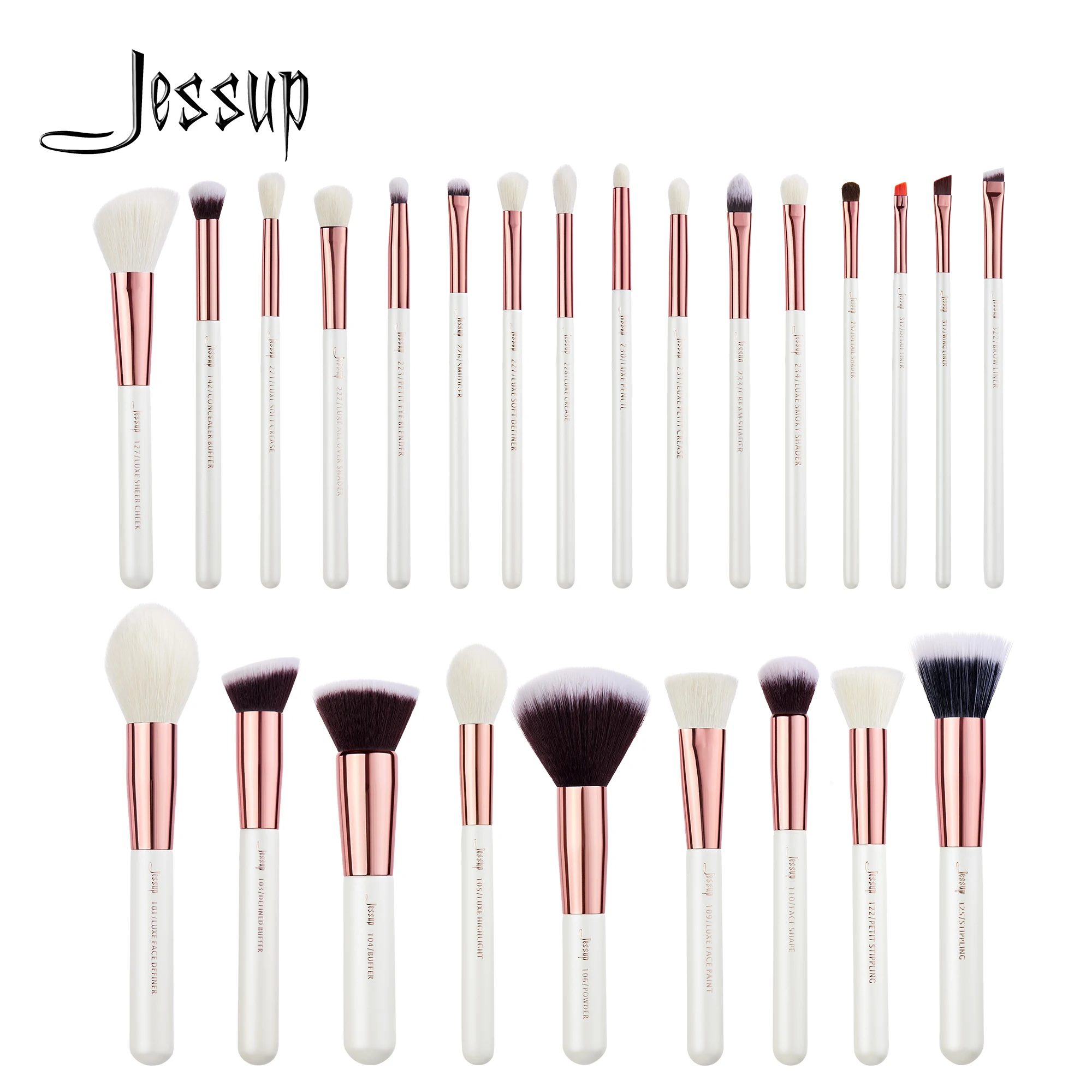 Jessup 메이크업 브러쉬 세트, 드롭 배송 펄 화이트 로즈 골드 Pinceaux..
