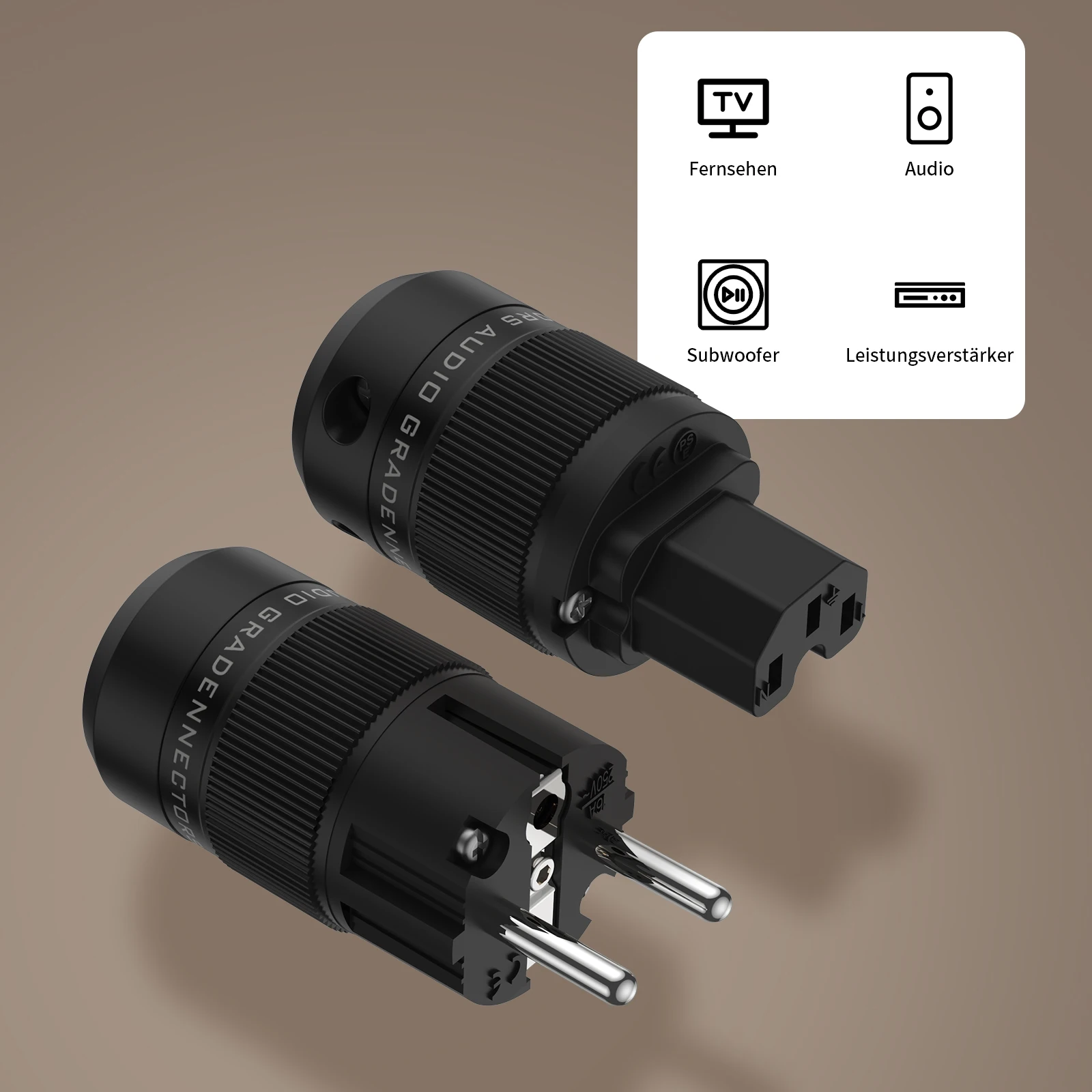 Audiocrast 로듐 도금 EUR Schuko EU 전원 플러그 및 IEC 커넥터 플러그 HIFI