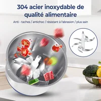 Hachoir à viande de cuisine 5L 6S en acier inoxydable, robot culinaire multifonctionnel, mixeur, trancheuse à légumes, hachoir, appareils électroménagers 6