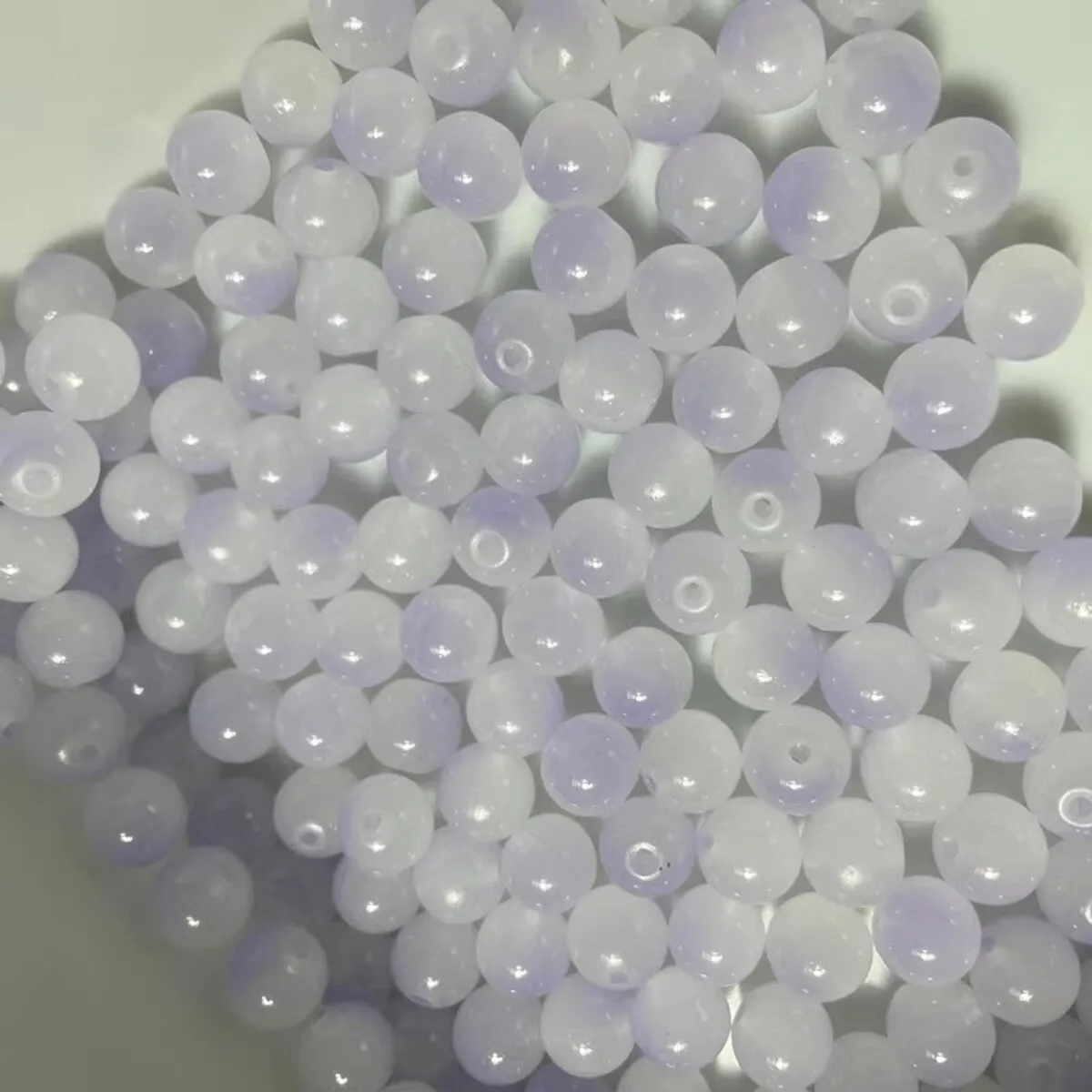 Sweet Style Dual Color Glass Beads - 8mm, 50pcs