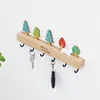 Creative Wooden Wall Mounted Key Storage Rack with 6 Hooks Wall Key Organizer,Home Decor for Entryway Hallway 4