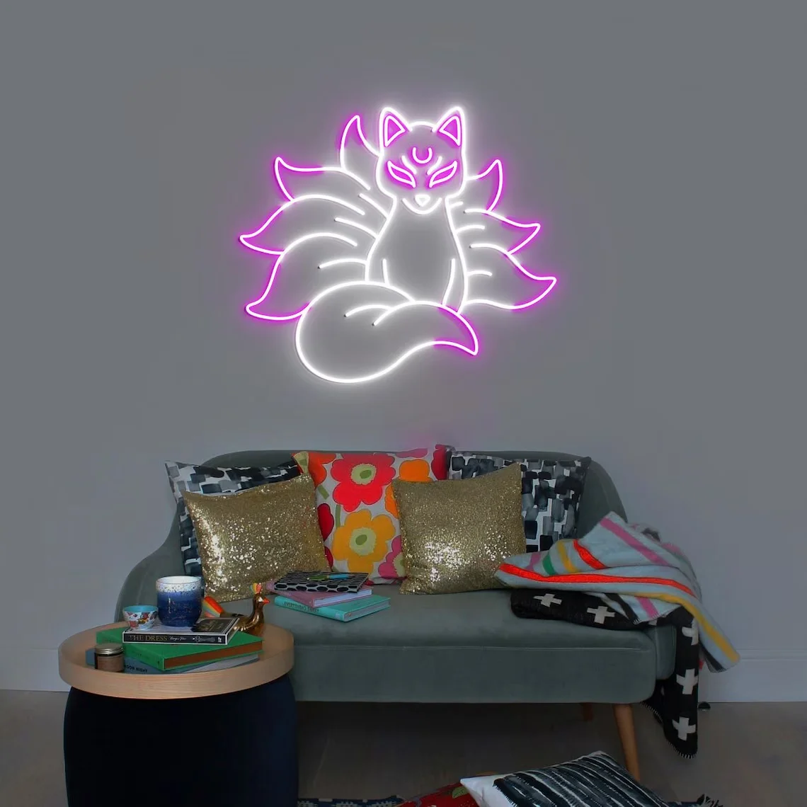 

Nine Tailed Fox Neon Sign Fox LED Neon Sign Anime Decor Japanese Neon Signs for Wall Decor Gift For Her