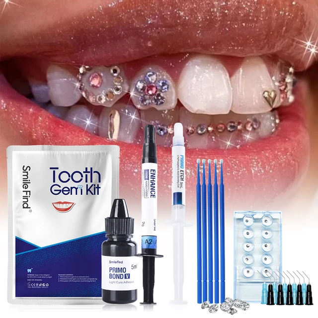 DIY Tooth Gem Glue Teeth Stone Cure Adhesive Bonding Agent Glue UV Curing  Light 