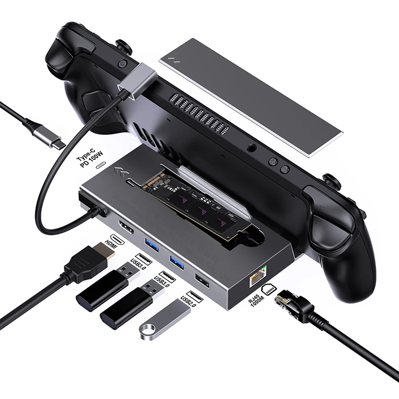 Steam Deck 1TB換装+Dockスタンド Steam Deck 1TB換装+Dockスタンド（キックスタンドで本体を