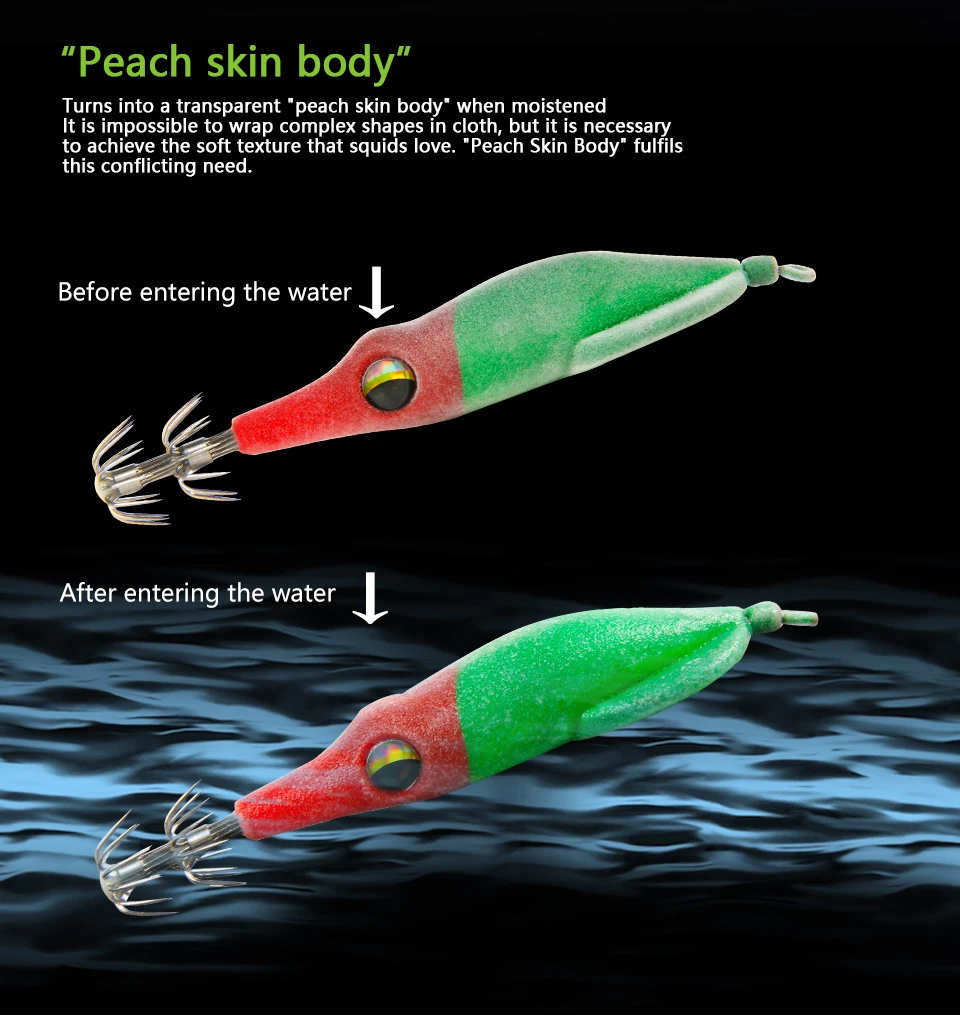 LETOYO 360° ° Drehbare weiche Oberfläche 2,5 # Tintenfischköder Künstlicher Köder Tintenfischvorrichtung für Webfoot Oktopus Tintenfisch Meeresangelköder – Detail 10