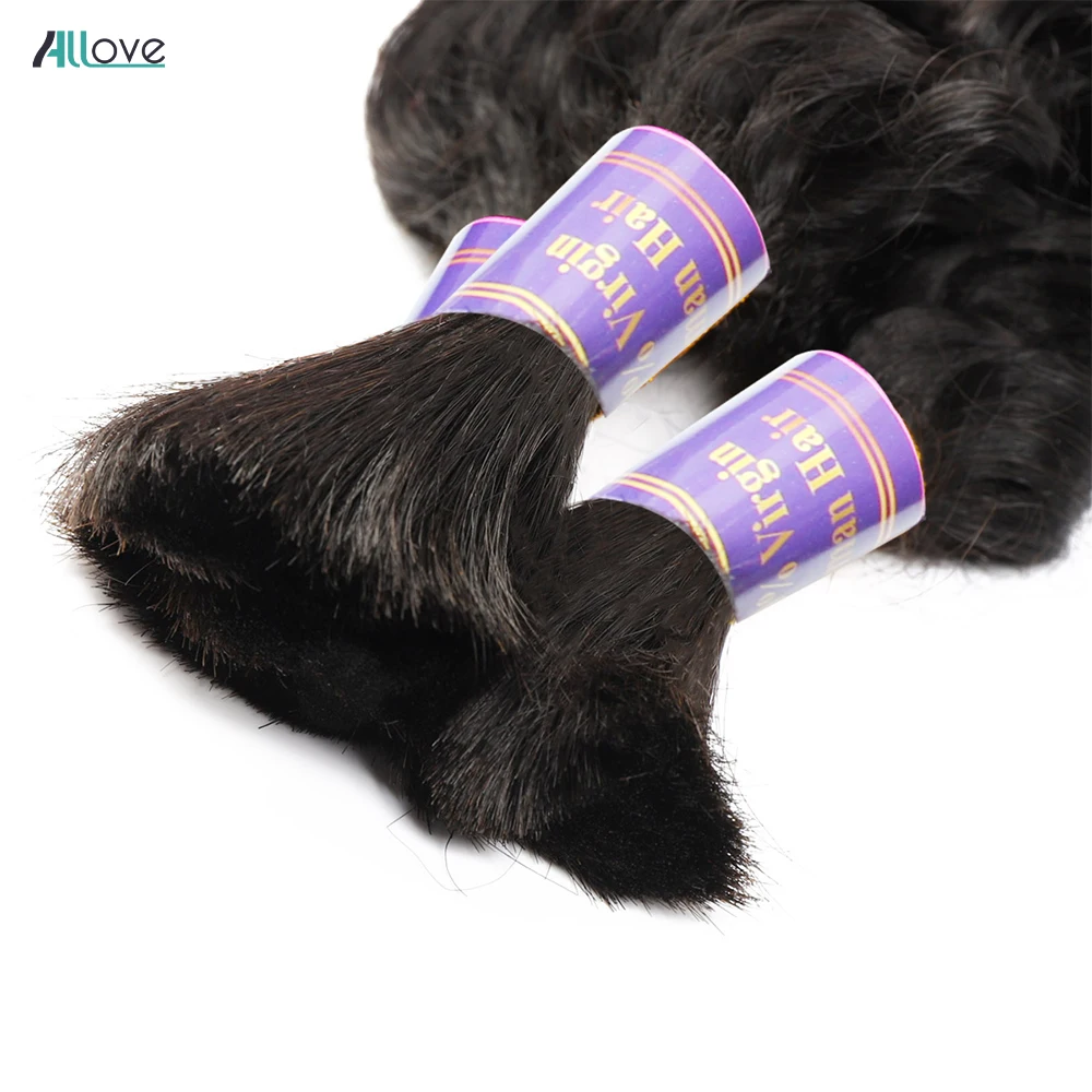 Human Braiding Hair Braiding Hair Extensions Human Hair Extensions Allove Bulk Human Hair Deep Wave For Braiding 100% Unprocessed No Weft Brazilian Remy