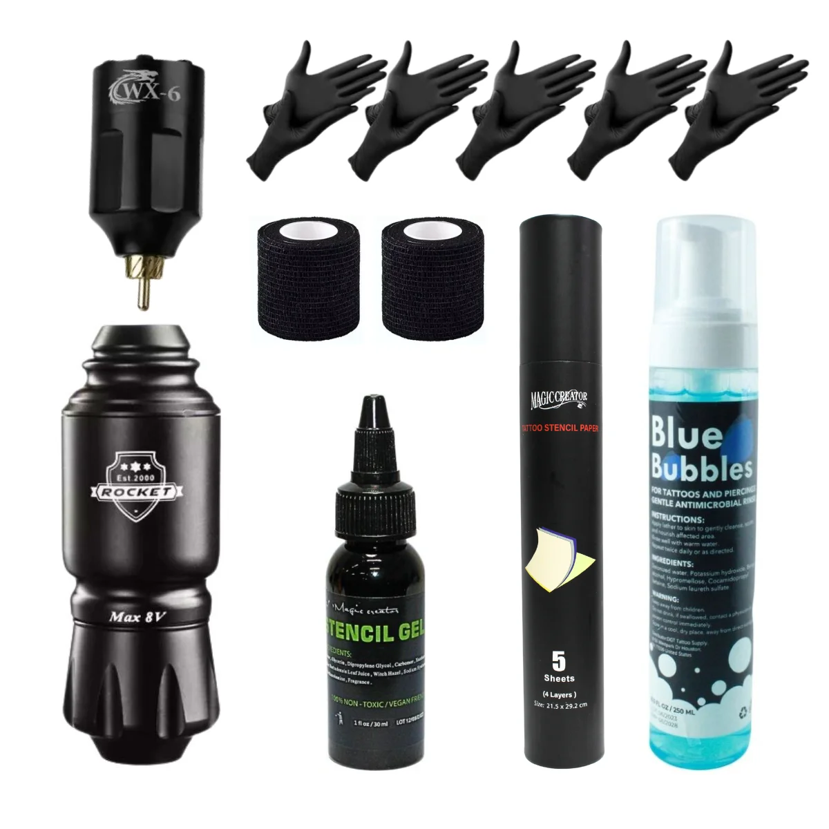 Kit Máquina para Tatuar - MINI PEN ROCKET con Batería Inalámbrica / Set Completo para Principiantes