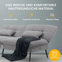 COMHOMA Складной чехол-футон, диван-кровать, подходит для углового дивана, 3-местный гостевой диван с регулируемой спинкой, ткань — изображение 3