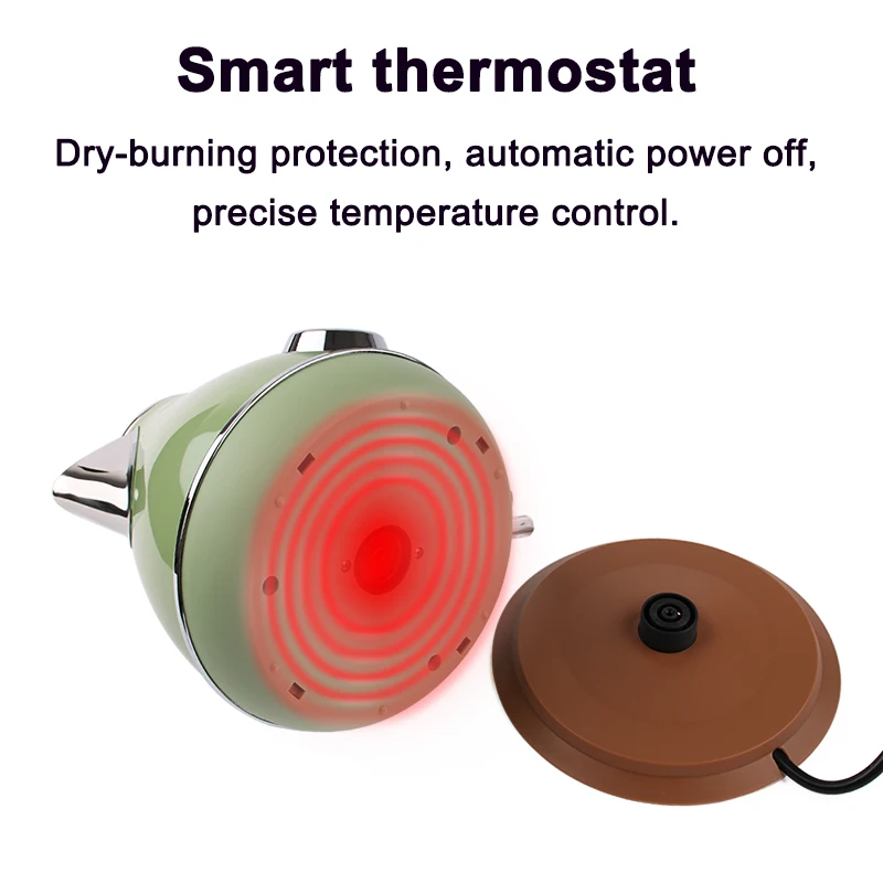 automatic power off retro electric kettle temperature meter stainless steel hot water boiler heating tea pot thermometer heater Automatic Power Off Retro Electric Kettle Temperature Meter Stainless Steel Hot Water Boiler Heating Tea Pot Thermometer Heater 6