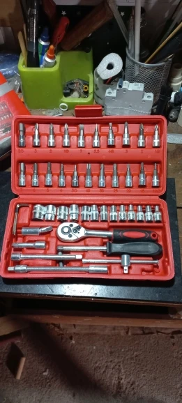 Kit Chaves Jogo Catraca Reversível Soquetes 46 Peças + Maleta photo review