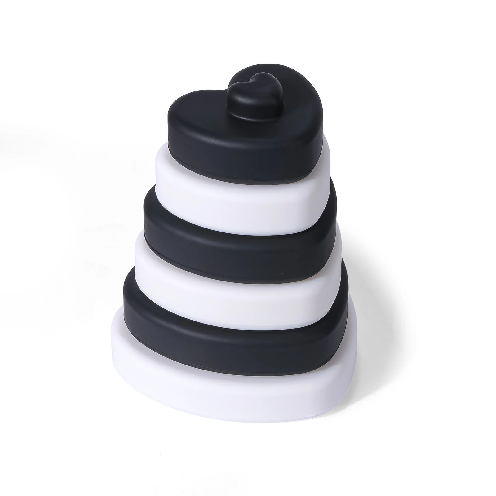 6Pcs Baby Montessori Toys Soft Building Blocks Silicone Stacking Blocks Love Shape Silicone Construction Toy Gifts 5