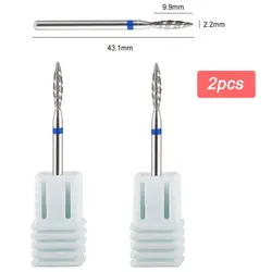 2-Piece Tornado Flame Diamond Nail Drill Bits for Pedicure and Polishing (TP-H0210SD-M)